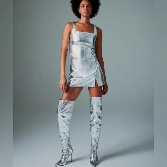 Steve Madden “Epic Silver”, Over the Knee, Thigh High Boots - Picture 2 of 11